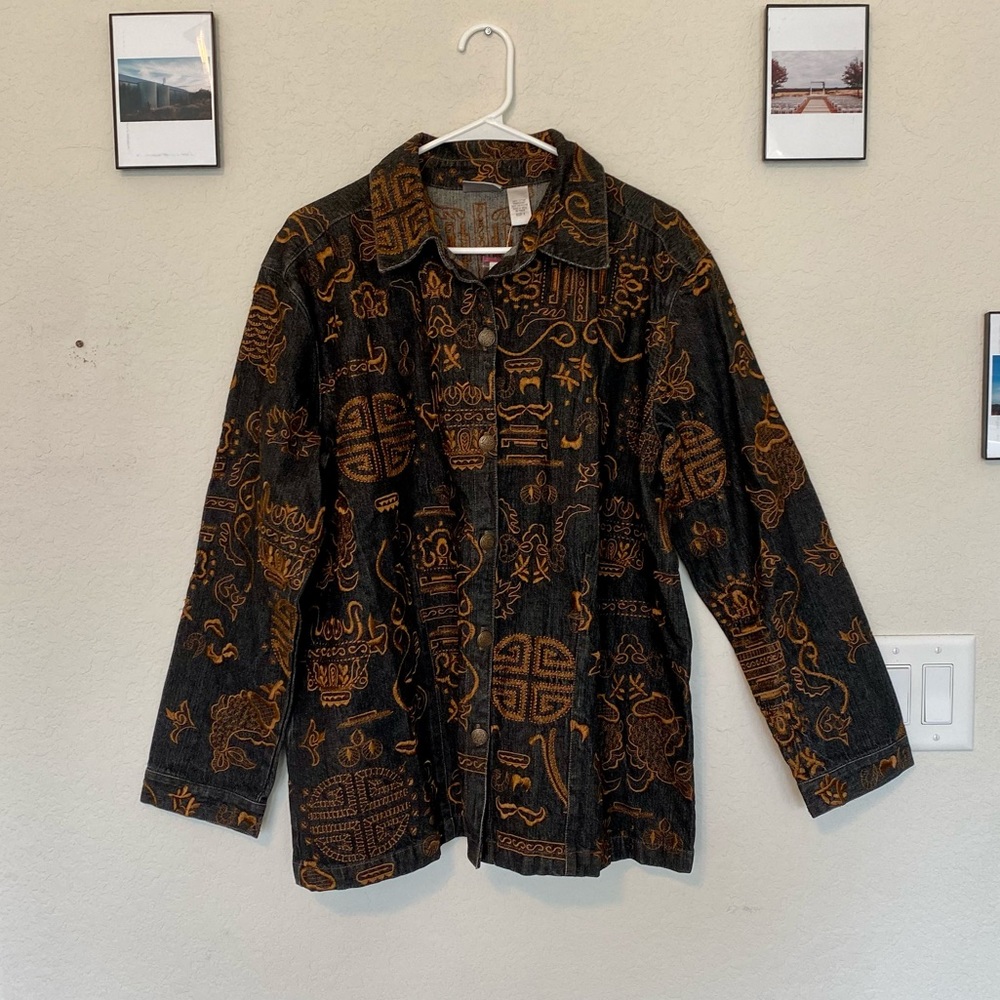 NWT Chico’s embroidered jean jacket, size 3